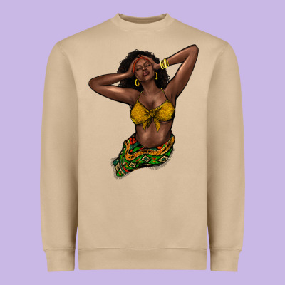 Black Woman Heavyweight Sweatshirt Designed By Nancycooperartshop