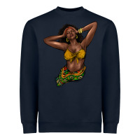 Navy black woman Heavyweight Sweatshirt - NancyCooperArtShop