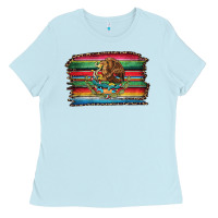 Baby Blue serape leopard mexican flag Ladies Tee - Jasminsmagicworld