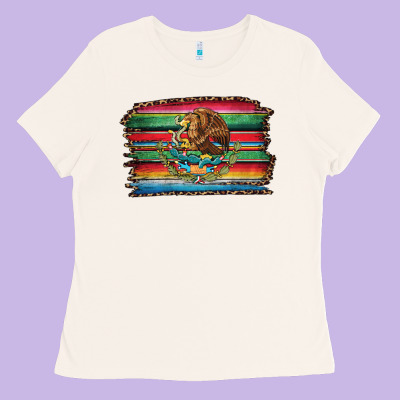 Serape Leopard Mexican Flag Ladies Tee Designed By Jasminsmagicworld