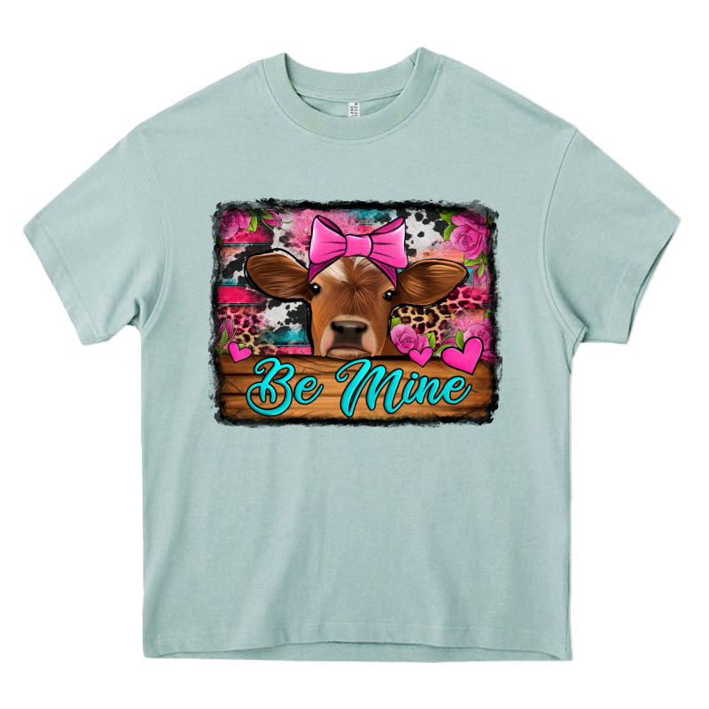 Be Mine Valentine's Day Cow Heavy Core Tee by Jasminsmagicworld | Teevron