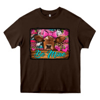 Chocolate Brown be mine valentine's day cow Heavy Core Tee - Jasminsmagicworld