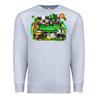Heather Grey St. Patrick's Day farm animal truck Premium Sweatshirt - FaDigitalArtStudio
