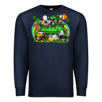 Navy St. Patrick's Day farm animal truck Premium Sweatshirt - FaDigitalArtStudio