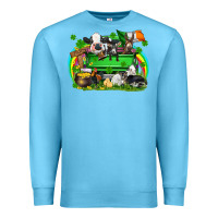 Ocean Blue St. Patrick's Day farm animal truck Premium Sweatshirt - FaDigitalArtStudio
