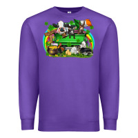 Purple St. Patrick's Day farm animal truck Premium Sweatshirt - FaDigitalArtStudio