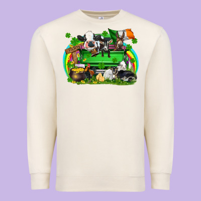 St. Patrick's Day Farm Animal Truck Premium Sweatshirt Designed By Fadigitalartstudio