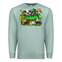Seafoam St. Patrick's Day farm animal truck Premium Sweatshirt - FaDigitalArtStudio