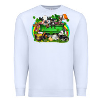 White St. Patrick's Day farm animal truck Premium Sweatshirt - FaDigitalArtStudio