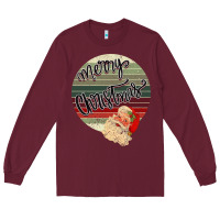 Burgundy Merry Christmas Vintage Retro Long Sleeve Tee - Bettercallsaul