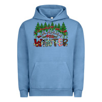 Pigment Pebble Blue i was made for winter Urban Hoodie - CowhideDigitalArt