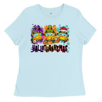Happy Hallothanksmas School Bus Ladies Tee | Teevron