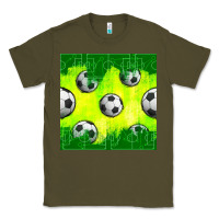 Army Green soccer balls with field  and tactics seamless pattern Classic Tee - BundleAndBundleShop