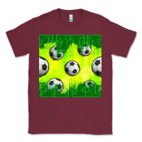 Burgundy soccer balls with field  and tactics seamless pattern Classic Tee - BundleAndBundleShop