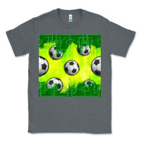 Charcoal Heather soccer balls with field  and tactics seamless pattern Classic Tee - BundleAndBundleShop