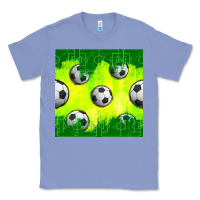 Colony Blue soccer balls with field  and tactics seamless pattern Classic Tee - BundleAndBundleShop