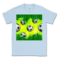 Dusty Blue soccer balls with field  and tactics seamless pattern Classic Tee - BundleAndBundleShop