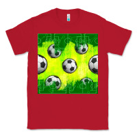 Red soccer balls with field  and tactics seamless pattern Classic Tee - BundleAndBundleShop