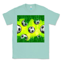 Seafoam soccer balls with field  and tactics seamless pattern Classic Tee - BundleAndBundleShop