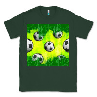 Sports Green soccer balls with field  and tactics seamless pattern Classic Tee - BundleAndBundleShop