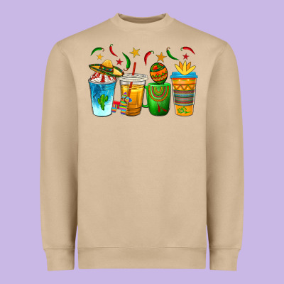 Cinco De Mayo Coffee Cups Heavyweight Sweatshirt Designed By Texasbilliewilder