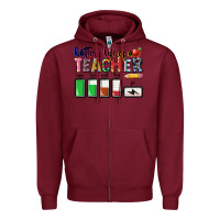 Burgundy battery life of teacher Zipper Hoodie - CowGirlArtShop