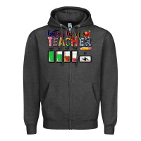 Charcoal Heather battery life of teacher Zipper Hoodie - CowGirlArtShop