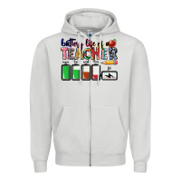 Dove Grey battery life of teacher Zipper Hoodie - CowGirlArtShop
