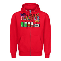 Red battery life of teacher Zipper Hoodie - CowGirlArtShop