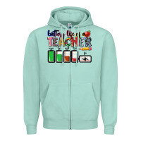 Seafoam battery life of teacher Zipper Hoodie - CowGirlArtShop