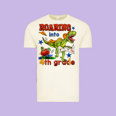 Roaring Into 4th Grade Vintage Tee Designed By Bundleandbundleshop