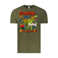 Vintage Olive roaring into 4th grade Vintage Tee - BundleAndBundleShop