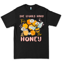 Black she works hard for the honey Premium Tee - MaliasSmallBusiness