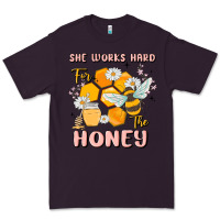 Plum she works hard for the honey Premium Tee - MaliasSmallBusiness