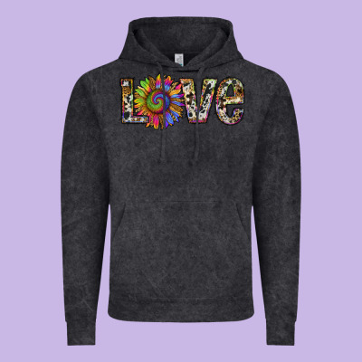 Tie Dye Sunflower Love Vintage Hoodie Designed By Ranaportraitstore