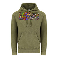 Vintage Olive tie dye sunflower love Vintage Hoodie - RanaPortraitStore