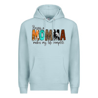 Blue Mist Being a Momma Makes My Life Complete Premium Hoodie - CowCowDesign