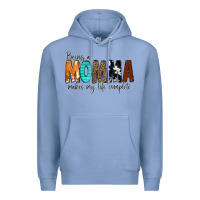 Colony Blue Being a Momma Makes My Life Complete Premium Hoodie - CowCowDesign