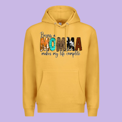 Being A Momma Makes My Life Complete Premium Hoodie Designed By Cowcowdesign