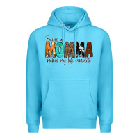 Ocean Blue Being a Momma Makes My Life Complete Premium Hoodie - CowCowDesign