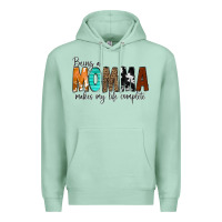 Seafoam Being a Momma Makes My Life Complete Premium Hoodie - CowCowDesign
