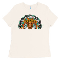 Bone turquoise cowhide sunflower headband highland cow Ladies Tee - Jasminsmagicworld