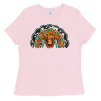 Bubblegum Pink turquoise cowhide sunflower headband highland cow Ladies Tee - Jasminsmagicworld