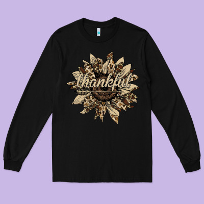Thankful Sunflower Long Sleeve Tee Designed By Bettercallsaul