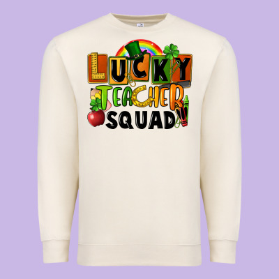 Lucky Teacher Squad St. Patricks Day Premium Sweatshirt Designed By Fadigitalartstudio