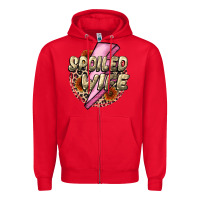 Red Spoiled Wife Mother's Day Zipper Hoodie - CowGirlArtShop
