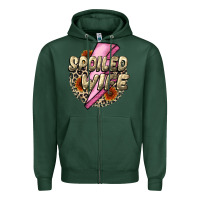 Sports Green Spoiled Wife Mother's Day Zipper Hoodie - CowGirlArtShop