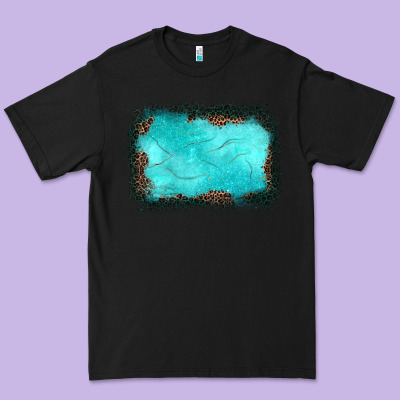 Gemstone Turquoise Leopard Background Premium Tee Designed By Jahusdesignshop