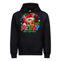 Black Merry Christmas Urban Hoodie - CowhideDigitalArt