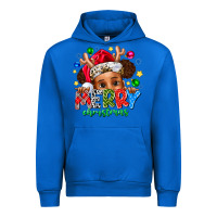 Cobalt Merry Christmas Urban Hoodie - CowhideDigitalArt